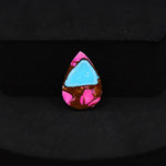 Natural Cotton Candy Turquoise Pear Cabochon 17x12x3mm 5.5ct - Blue, White & Pink Composite - Pedra Gems