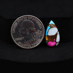 Natural Cotton Candy Turquoise Pear Cabochon 19x9x3mm 5.5ct - Blue, Pink & White Composite - Pedra Gems