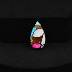 Natural Cotton Candy Turquoise Pear Cabochon 19x9x3mm 5.5ct - Blue, Pink & White Composite - Pedra Gems