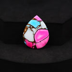 Natural Cotton Candy Turquoise Pear Cabochon 26x20x3mm 16ct - Pink & Blue Composite - Pedra Gems