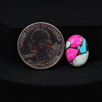 Natural Cotton Candy Turquoise Oval Cabochon 17x12x4mm 7.5ct - Blue, Pink & White Composite - Pedra Gems