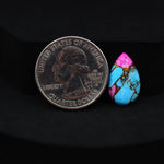 Natural Cotton Candy Turquoise Pear Cabochon 17x11x3mm 5.5ct - Blue, Pink & White Composite - Pedra Gems