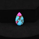 Natural Cotton Candy Turquoise Pear Cabochon 17x11x3mm 5.5ct - Blue, Pink & White Composite - Pedra Gems