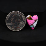 Natural Cotton Candy Turquoise Heart Cabochon 18x14x4mm 8.5ct - Pink, White & Blue Composite - Pedra Gems