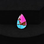 Natural Cotton Candy Turquoise Pear Cabochon 17x11x3mm 6ct - Pink & Blue Composite - Pedra Gems