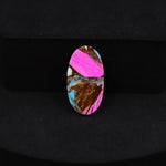 Natural Cotton Candy Turquoise Oval Cabochon 20x11x3mm 7ct - Blue, White & Pink Composite - Pedra Gems