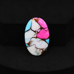 Natural Cotton Candy Turquoise Oval Cabochon 27x17x4mm 15.5ct - Pink & Blue Composite - Pedra Gems