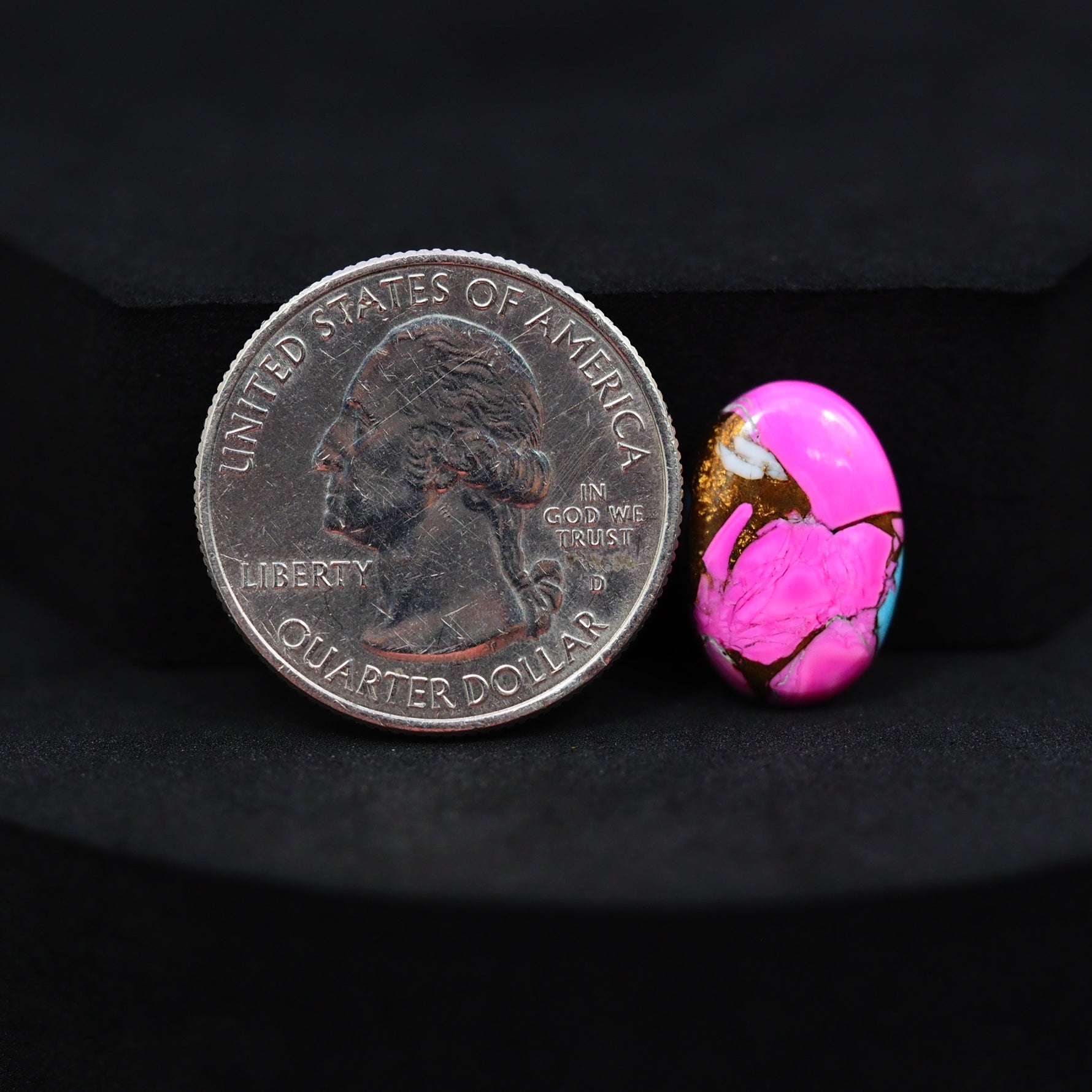 Natural Cotton Candy Turquoise Oval Cabochon 16x11x3mm 5.5ct - Pink & Blue Composite - Pedra Gems