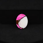 Natural Cotton Candy Turquoise Oval Cabochon 16x13x3mm 6.5ct - Pink & White Composite - Pedra Gems