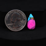 Natural Cotton Candy Turquoise Pear Cabochon 18x9x3mm 4.5ct - Blue & Pink Composite - Pedra Gems