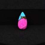 Natural Cotton Candy Turquoise Pear Cabochon 18x9x3mm 4.5ct - Blue & Pink Composite - Pedra Gems