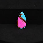 Natural Cotton Candy Turquoise Pear Cabochon 18x9x3mm 4.5ct - Blue & Pink Composite - Pedra Gems