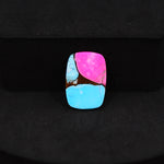 Natural Cotton Candy Turquoise Cushion Cabochon 17x12x3mm 7ct - Blue & Pink Composite - Pedra Gems