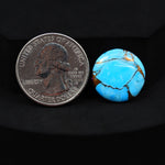 Natural Cotton Candy Turquoise Round Cabochon 17x17x4mm 10.5ct - Blue & Pink Composite - Pedra Gems