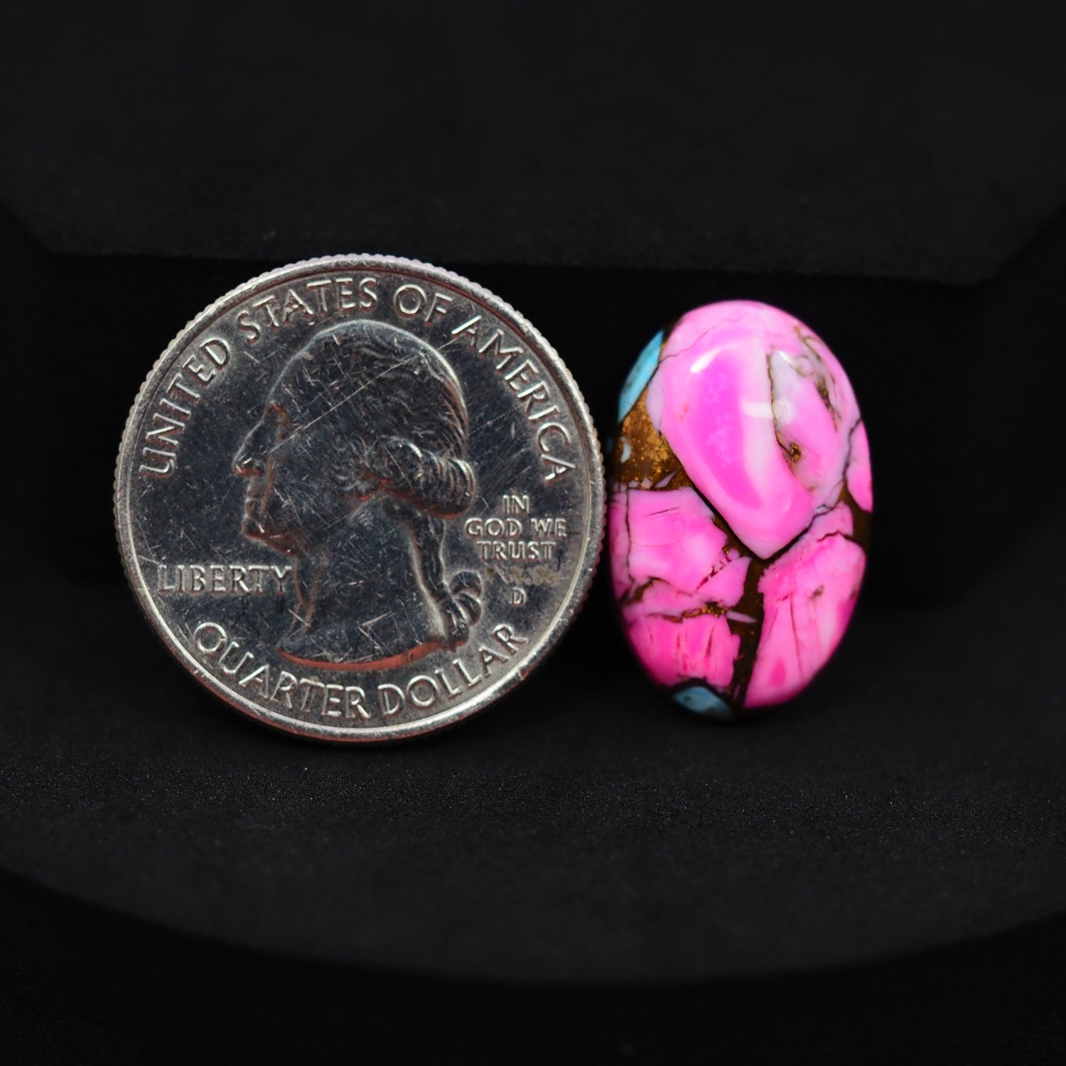 Natural Cotton Candy Turquoise Oval Cabochon 21x13x4mm 10.5ct - Pink & Blue Composite - Pedra Gems