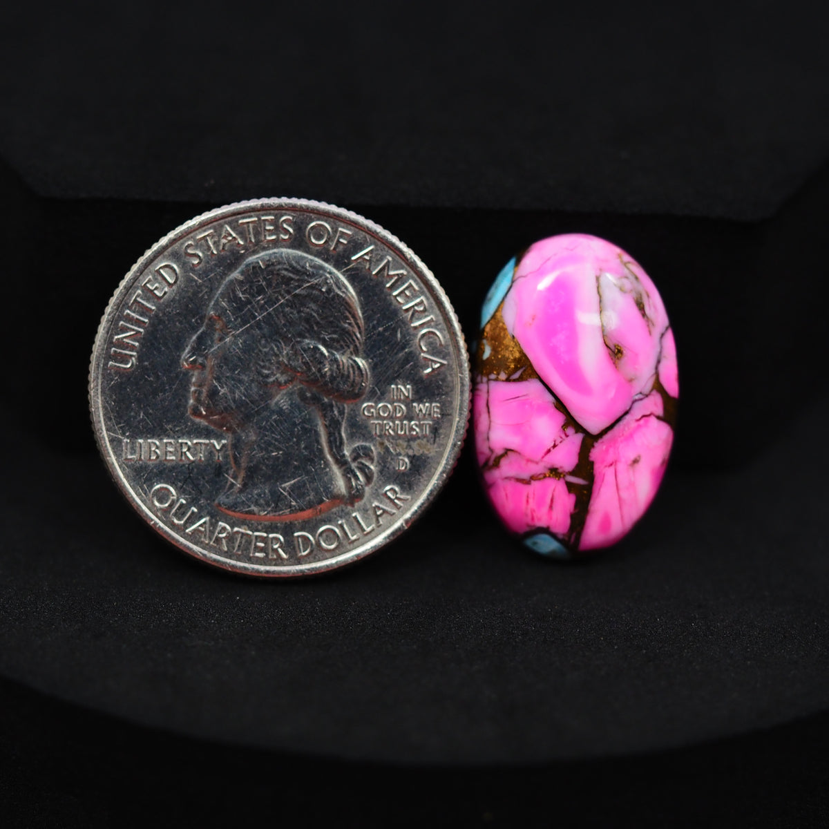 Natural Cotton Candy Turquoise Oval Cabochon 21x13x4mm 10.5ct - Pink & Blue Composite - Pedra Gems