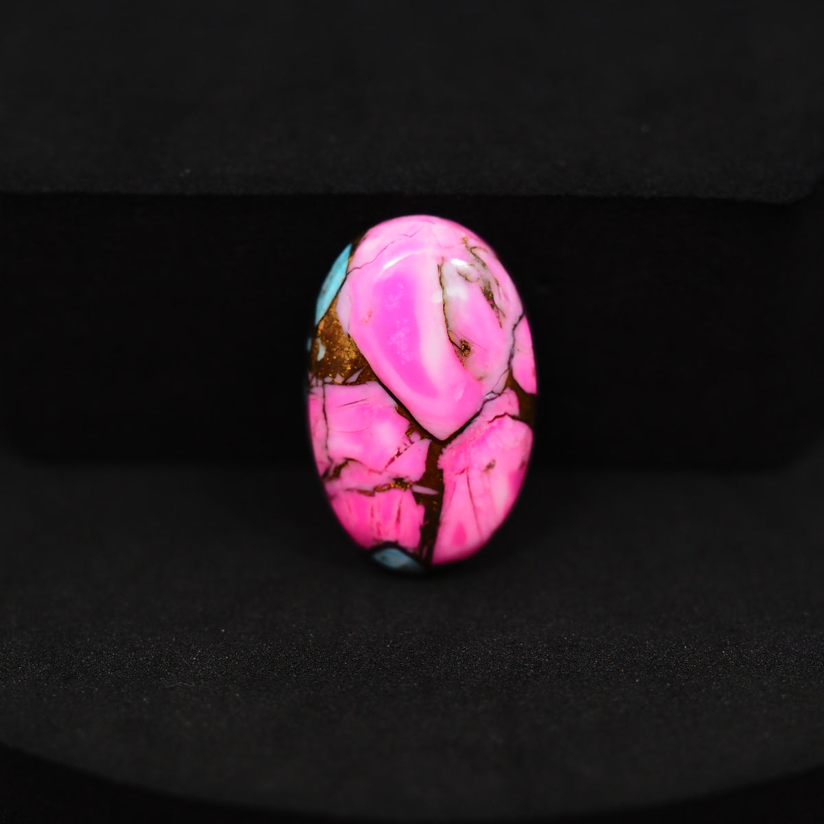 Natural Cotton Candy Turquoise Oval Cabochon 21x13x4mm 10.5ct - Pink & Blue Composite - Pedra Gems