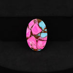 Natural Cotton Candy Turquoise Oval Cabochon 21x13x4mm 10.5ct - Pink & Blue Composite - Pedra Gems