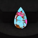 Natural Cotton Candy Turquoise Pear Cabochon 29x18x4mm 16.5ct - Blue, Pink & White Composite - Pedra Gems
