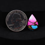 Natural Cotton Candy Turquoise Pear Cabochon 18x12x4mm 7.5ct - Pink, White & Blue Composite - Pedra Gems