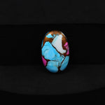Natural Cotton Candy Turquoise Oval Cabochon 18x12x3mm 7ct - Blue, White & Pink Composite - Pedra Gems