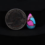 Natural Cotton Candy Turquoise 17x10x3mm Pear Cabochon 5.5ct - Pink & Blue Composite - Pedra Gems
