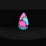 Natural Cotton Candy Turquoise 17x10x3mm Pear Cabochon 5.5ct - Pink & Blue Composite - Pedra Gems