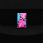 Natural Cotton Candy Turquoise 16x10x4mm Square Cabochon 7.5ct - Pink & Blue Composite - Pedra Gems