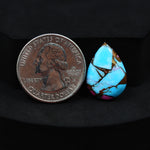 Natural Cotton Candy Turquoise 20x14x4mm Pear Cabochon 11.5ct - Blue & Pink Composite - Pedra Gems