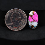 Natural Cotton Candy Turquoise 20x11x3mm Oval Cabochon 7.5ct - Pink, White & Blue Composite - Pedra Gems