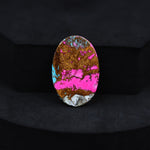 Natural Cotton Candy Turquoise 26x17x4mm Oval Cabochon 18ct - Pink & Blue Composite - Pedra Gems