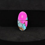 Natural Cotton Candy Turquoise 19x10x3mm Oval Cabochon 6ct - Pink & Blue Composite - Pedra Gems