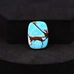 Natural Cotton Candy Turquoise 20x15x3mm Cushion Cabochon 10ct - Blue, White & Pink Composite - Pedra Gems