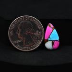 Natural Cotton Candy Turquoise 17x11x3mm Pear Cabochon 34.5ct - Pink & Blue Composite - Pedra Gems