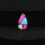Natural Cotton Candy Turquoise 17x11x3mm Pear Cabochon 34.5ct - Pink & Blue Composite - Pedra Gems