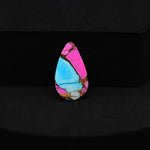 Natural Cotton Candy Turquoise 17x11x3mm Pear Cabochon 34.5ct - Pink & Blue Composite - Pedra Gems