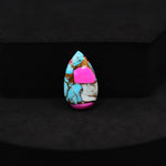 Natural Cotton Candy Turquoise 18x10x3mm Pear Cabochon 5.5ct - Blue & Pink Composite - Pedra Gems