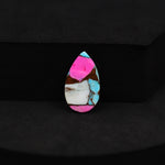 Natural Cotton Candy Turquoise 18x10x3mm Pear Cabochon 5.5ct - Blue & Pink Composite - Pedra Gems