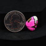 Natural Cotton Candy Turquoise 18x13x3mm Trillion Cabochon 5.5ct - Pink & White Composite - Pedra Gems