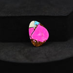 Natural Cotton Candy Turquoise 18x13x3mm Trillion Cabochon 5.5ct - Pink & White Composite - Pedra Gems