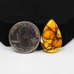 Natural Honey Dahlia Turquoise Pear Cabochon 25x16mm 13ct - Honey Gold - Pedra Gems