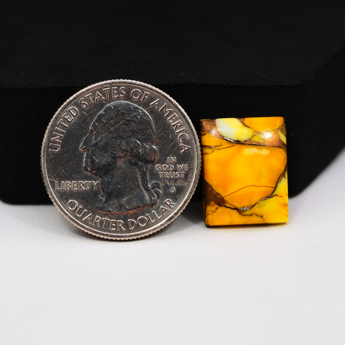 Natural Honey Dahlia Turquoise Rectangle Cabochon 16x13mm 9.5ct - Honey Gold - Pedra Gems