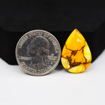 Natural Honey Dahlia Turquoise Pear Cabochon 23x16mm 11.5ct - Honey Gold - Pedra Gems