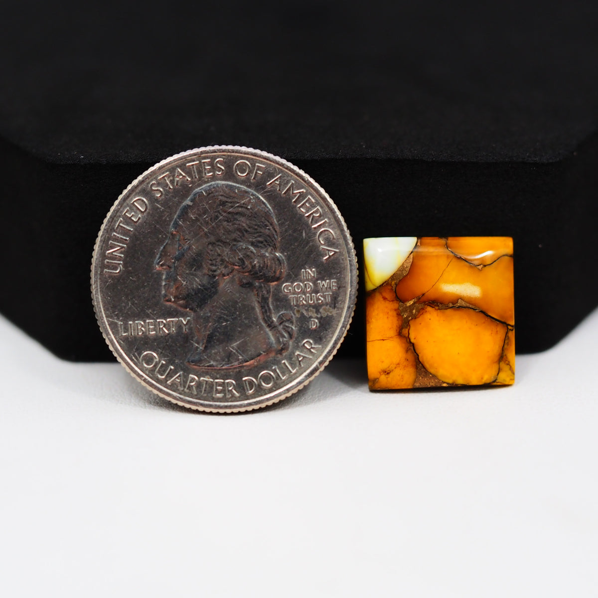 Natural Honey Dahlia Turquoise Square Cabochon 14x14mm 7.5ct - Honey Gold - Pedra Gems