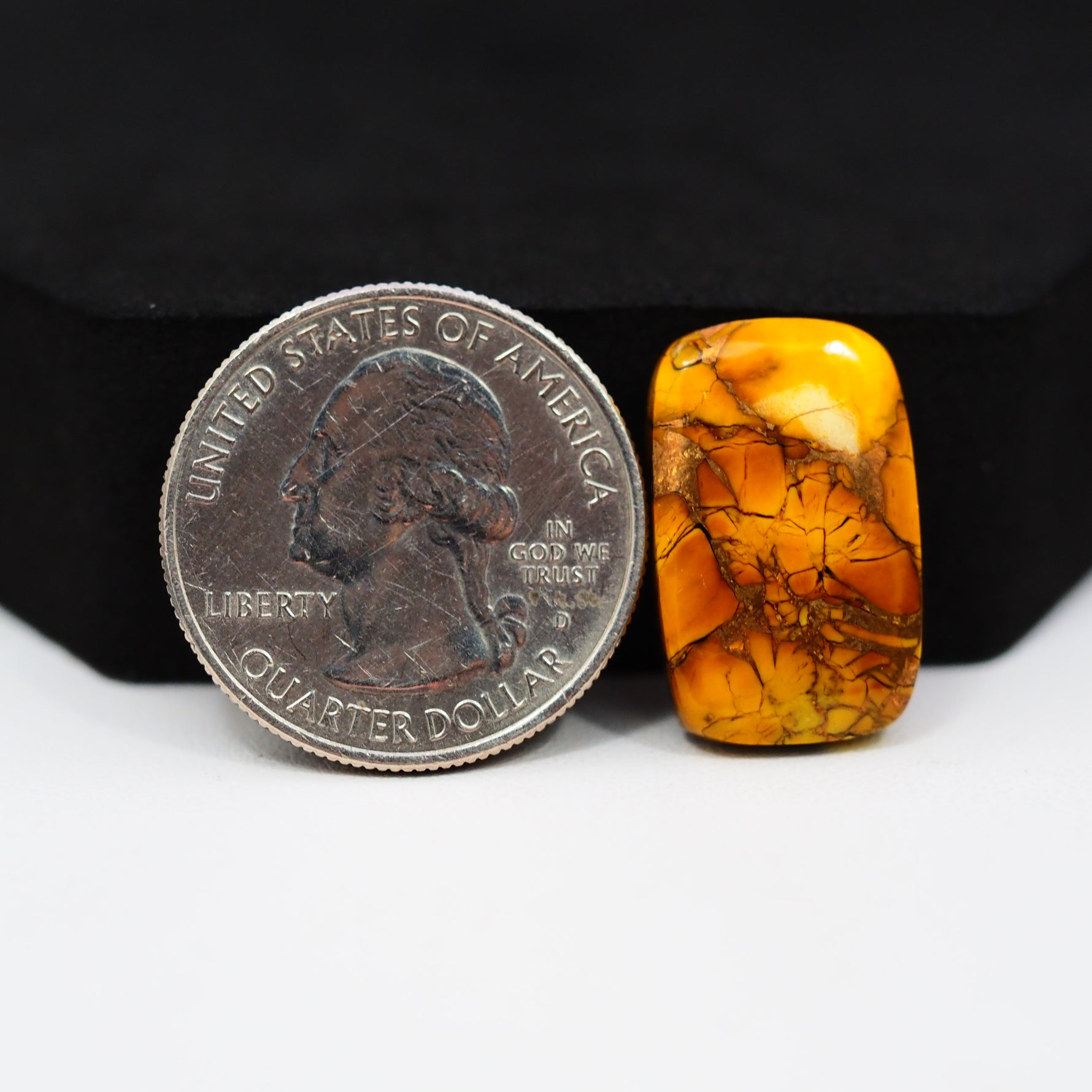 Natural Honey Dahlia Turquoise Rectangle Cabochon 21x13mm 13ct - Honey Gold - Pedra Gems