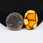 Natural Honey Dahlia Turquoise Oval Cabochon 26x19mm 17.5ct - Honey Gold - Pedra Gems