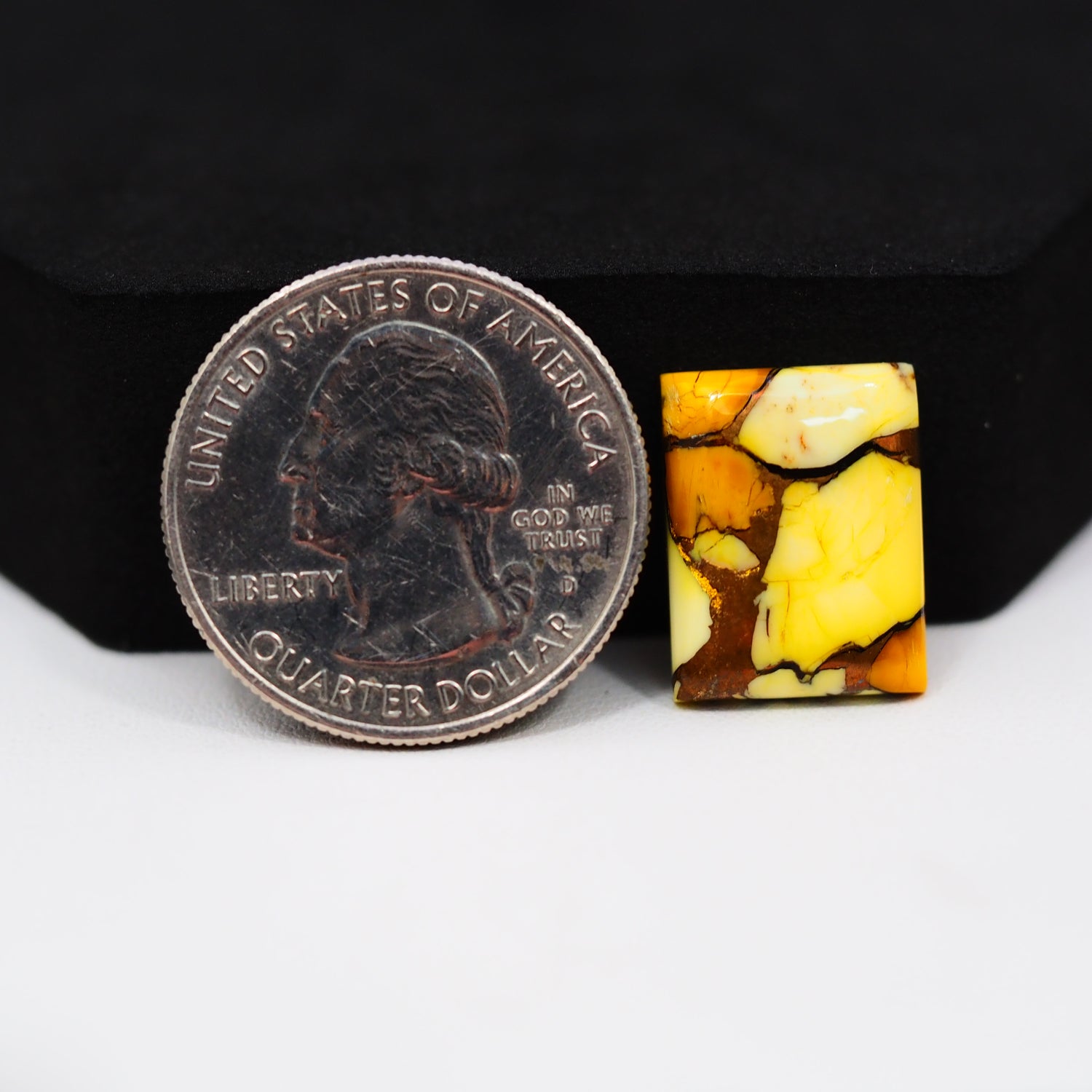 Natural Honey Dahlia Turquoise Rectangle Cabochon 16x13mm 10ct - Honey Gold - Pedra Gems