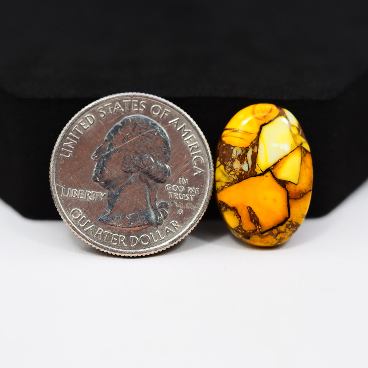 Natural Honey Dahlia Turquoise Oval Cabochon 21x14mm 12ct - Honey Gold - Pedra Gems