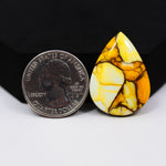 Natural Honey Dahlia Turquoise Pear Cabochon 30x22mm 26ct - Honey Gold - Pedra Gems