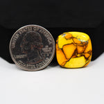 Natural Honey Dahlia Turquoise Square Cabochon 19x19mm 15.5ct - Honey Gold - Pedra Gems